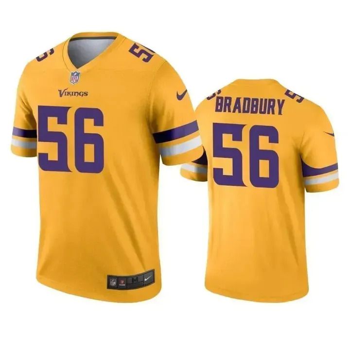 Men Minnesota Vikings #56 Garret Bradbury Nike Gold Inverted Legend NFL Jersey
